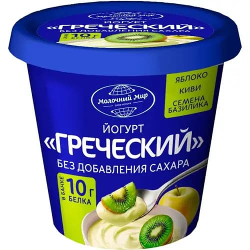 Йогурт Греческий яблоко-киви-семена базилика, 1.8%, 140 г