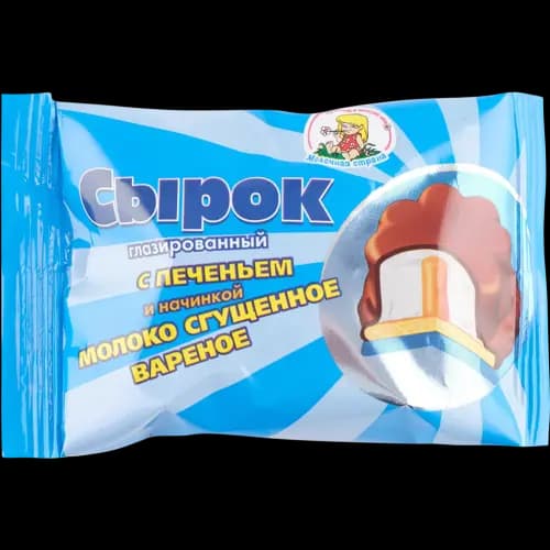 Сырок творожный глазированный Молочная страна с печеньем, сгущенка, 40 г