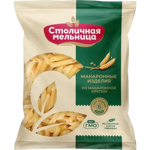 Макаронные изделия Столичная мельница перья рифлёные, 900 г