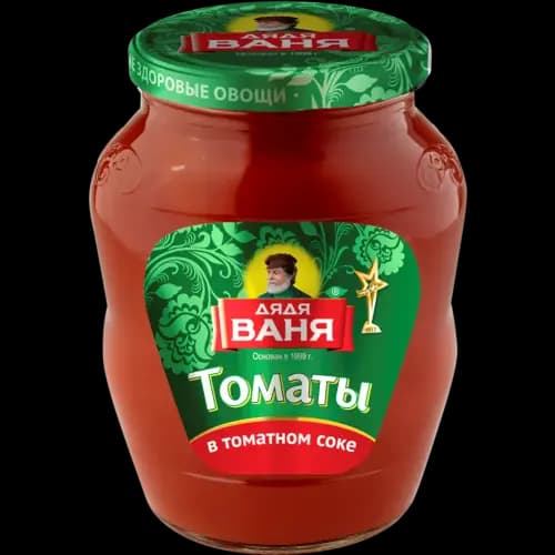 Томаты Дядя Ваня консервированные в томатном соке неочищенные, 680 г