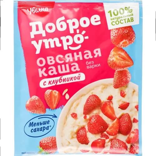 Каша овсяная Увелка с клубникой, 40 г