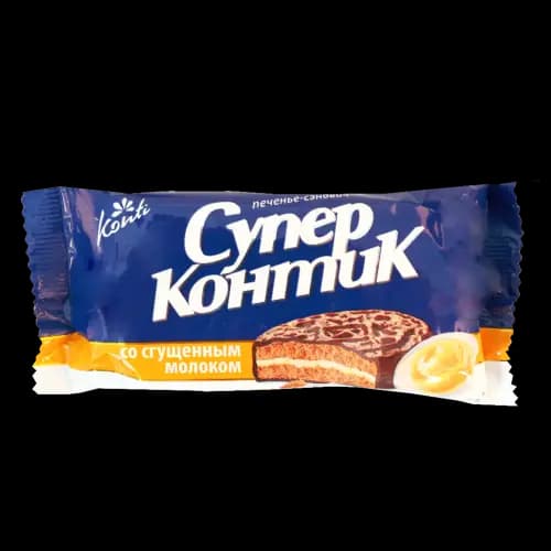 Печенье-сэндвич Konti супер контик, со сгущённым молоком, 100 г