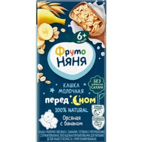 Каша овсяная Фруто Няня молочная с бананом, 200 г