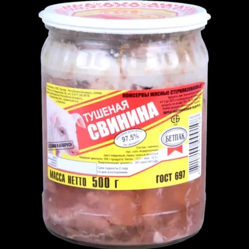 Консервы мясные Бетпак свинина тушеная высший сорт, 97.5%, 500 г