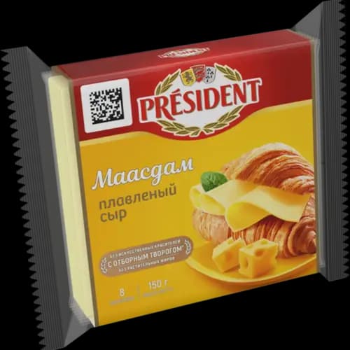 Сыр плавленый President Маасдам, 40%, 150 г