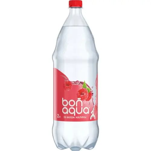 Вода питьевая Bonaqua газированная, со вкусом малины, 2 л