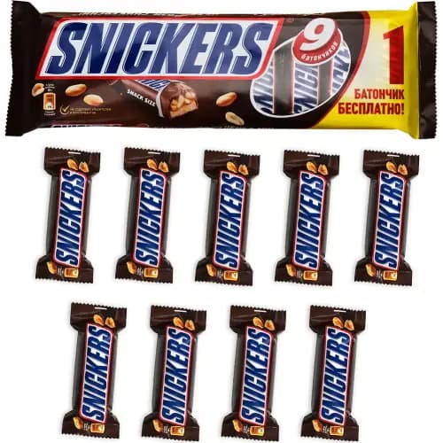 Шоколадный батончик Snickers 9х40 г