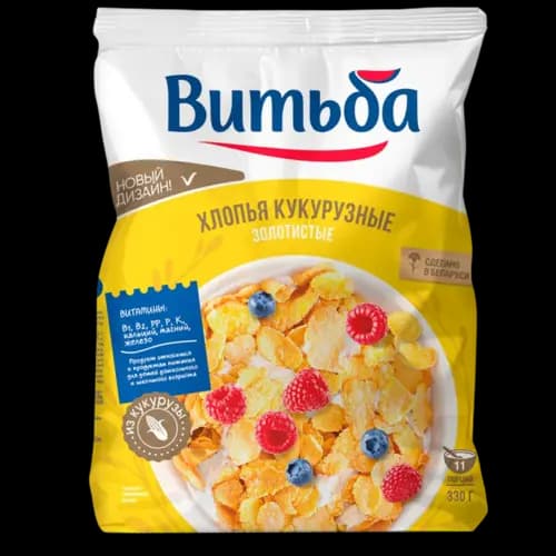 Сухой завтрак Витьба хлопья золотистые, кукурузные, 330 г