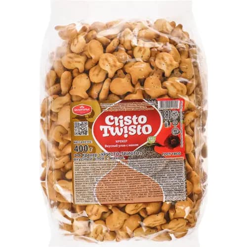 Крекер Белогорье cristo twisto со вкусом мака, 400 г