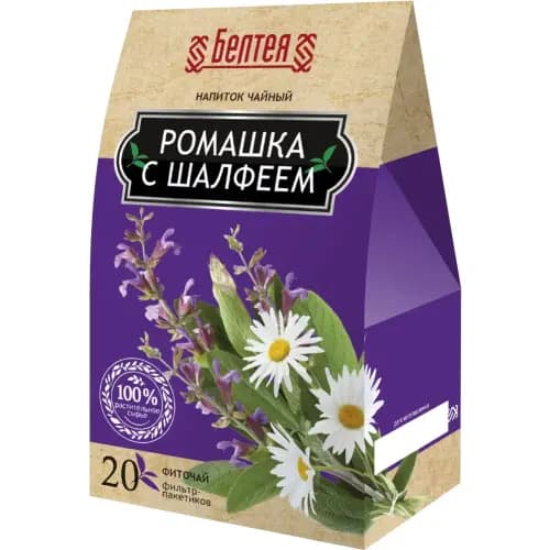 Напиток чайный  Белтея ромашка с шалфеем, 20 пакетиков