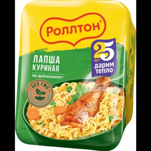 Лапша быстрого приготовления Роллтон куриная, по-домашнему, 90 г