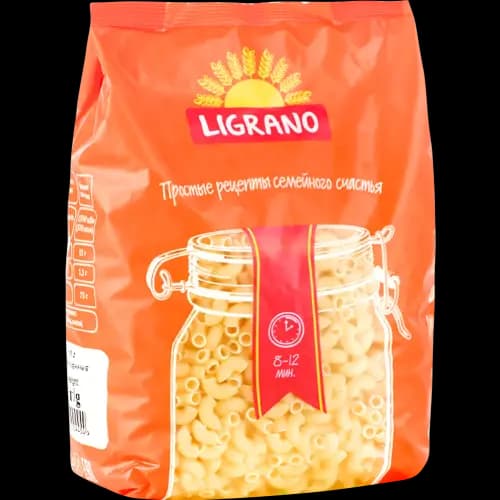 Макаронные изделия Ligrano рожки обыкновенные, 900 г