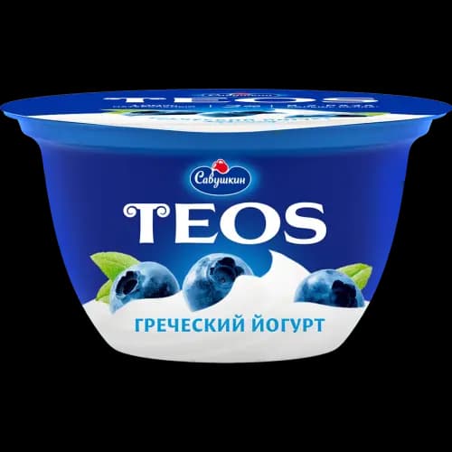 Йогурт греческий Teos черника, 2%, 140 г
