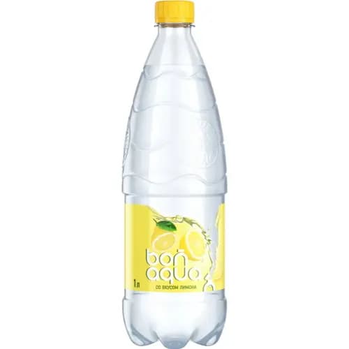 Вода питьевая Bonaqua газированная, со вкусом лимона, 1 л