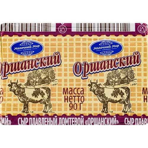 Сыр плавленный Молочный мир Оршанский, 30%, 90 г