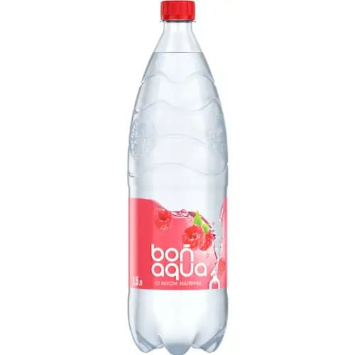 Вода питьевая Bonaqua газированная, со вкусом малины, 1.5 л
