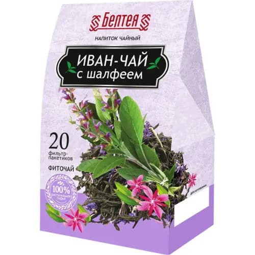 Напиток чайный  Белтея иван-чай с шалфеем, 20х1.2 г