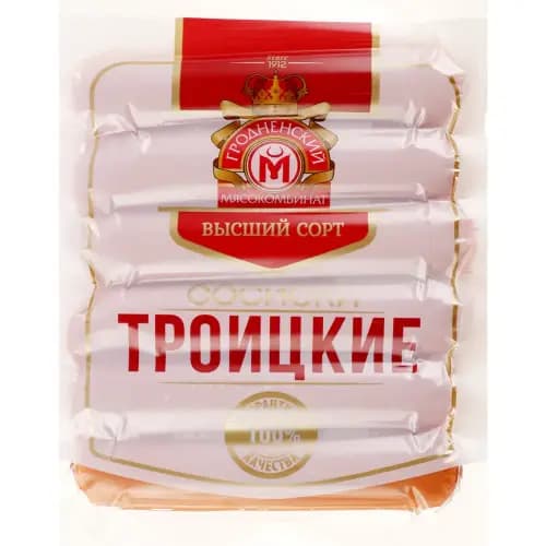Сосиски Гродненский мясокомбинат Троицкие высший сорт, 370 г