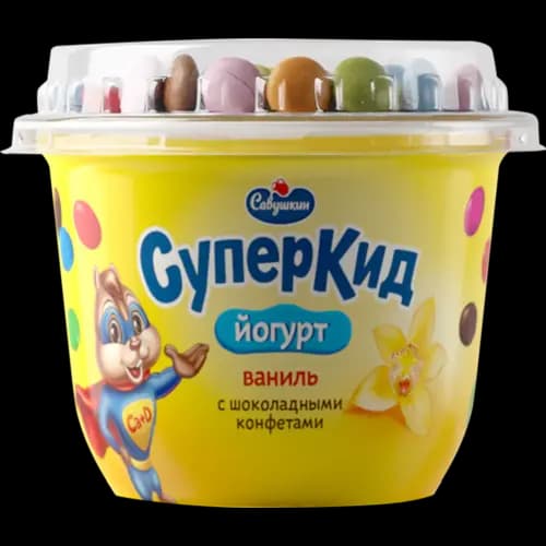 Йогурт СуперКид ваниль-конфеты, 2%, 103 г