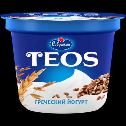 Йогурт греческий Teos злаки с клетчаткой льна, 2%, 250 г