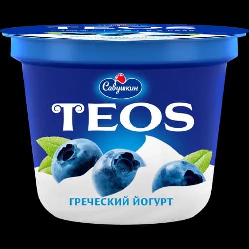 Йогурт греческий Teos с черникой, 2.0%, 250 г