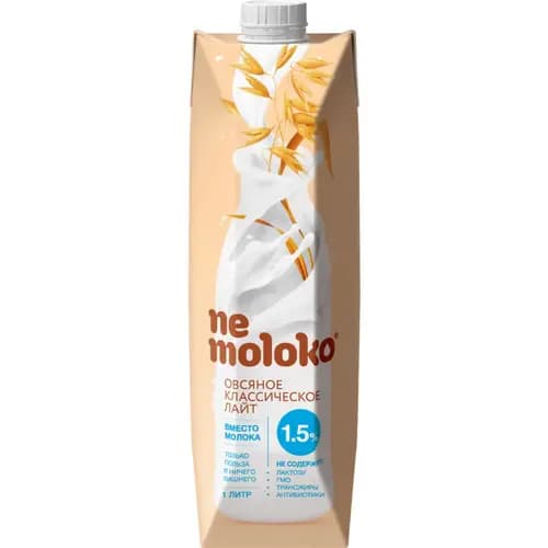 Напиток овсяный Nemoloko классический лайт, 1.5%, 1 л