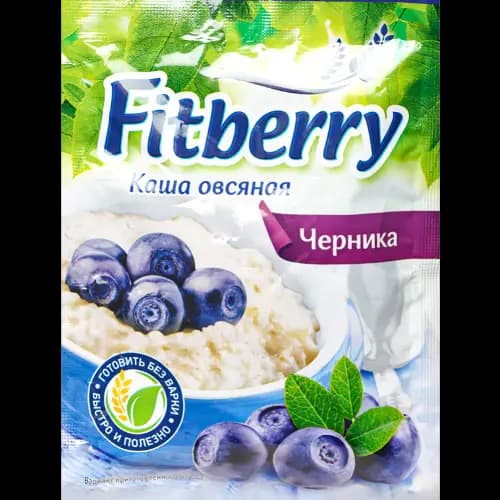 Каша овсяная Fitberry с черникой, 35 г