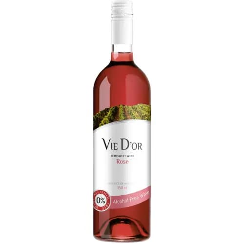 Вино безалкогольное Vie dor полусладкое, розовое, 0.75 л
