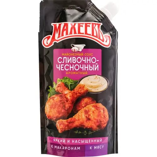 Соус майонезный Махеевъ Сливочно-чесночный 50.5%, 200 мл