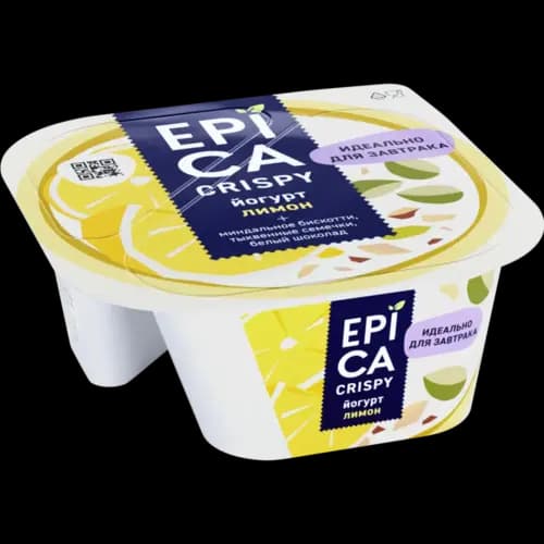 Йогурт Epica Crispy, с лимоном, 4.8%, 140 г