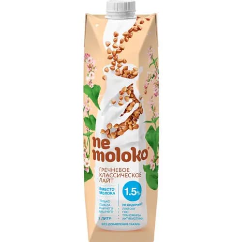Напиток гречневый Nemoloko классический лайт, 1.5%, 1 л