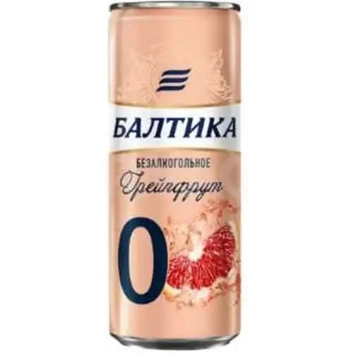 Напиток пивной безалкогольный Балтика №0 грейпфрут, 0%, 0.33 л