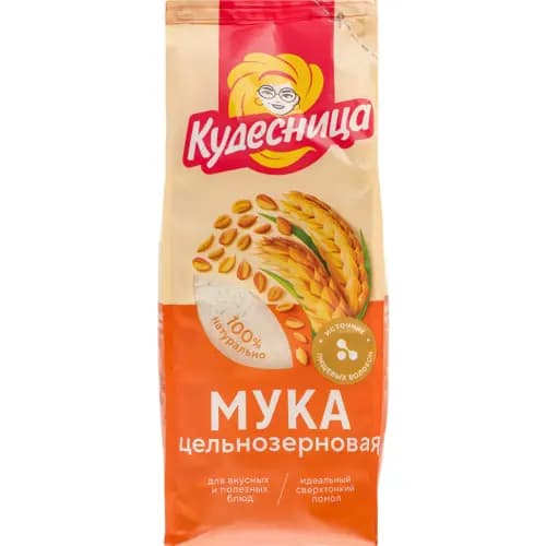Мука пшеничная Кудесница цельнозерновая, 500 г